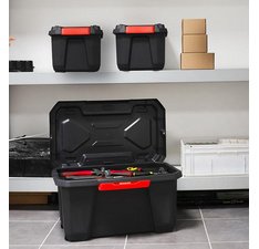 Boîte de rangement XPERT PRO, 70 litres, noir/rouge