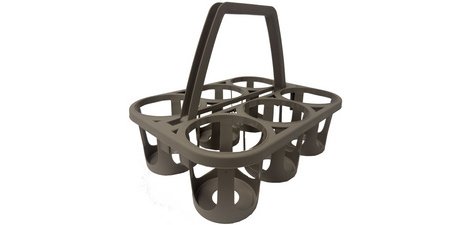 Porte-bouteilles, 6 compartiments, marron