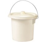Seau hygiénique, avec anse en métal, 11,5 litres, crème