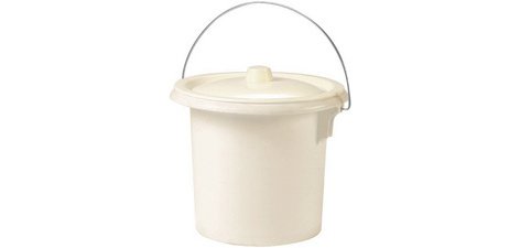 Seau hygiénique, avec anse en métal, 11,5 litres, crème