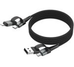 Câble magnétique charge et données 4en1, 1,2 m, noir