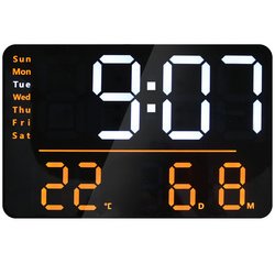 Horloge digitale multifonction à LED NUMI, noir