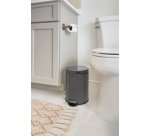 Poubelle à pédale, ronde, 6 litres, gris foncé