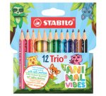 Crayon de couleur Trio Animal Vibes, étui de 12