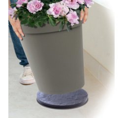 Support à roulettes pour pot, 6 roulettes, aspect pierre