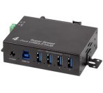 Hub industriel USB 3.0, 4 ports, noir