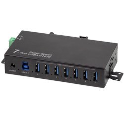 Industriële Hub USB 3.0, 7 poorten, zwart