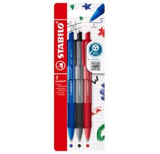 Stylo bille rétractable pointball colorful, 3 pièces