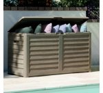 Coffre de jardin BAYA, 420 L, aspect bois