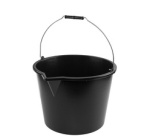 Seau avec bec verseur, 20 litres, PP, noir