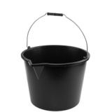 Seau avec bec verseur, 5 litres, PP, noir
