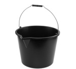 Seau avec bec verseur, 20 litres, PP, noir