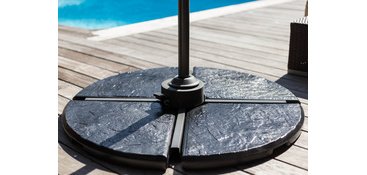 Lest en béton pour parasol, 18 kg, gris foncé