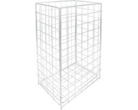 Corbeille à déchets, maille en métal, 60 L, blanc