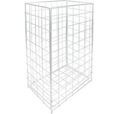 Corbeille à déchets, maille en métal, 60 L, blanc