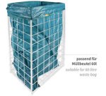 Corbeille à déchets, maille en métal, 60 L, blanc