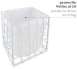 Corbeille à déchets, maille en métal, 20 L, blanc
