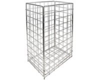 Corbeille à déchets, maille en métal, 60 L, inox