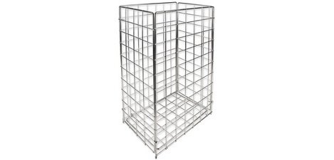 Corbeille à déchets, maille en métal, 60 L, inox