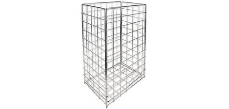Corbeille à déchets, maille en métal, 60 L, inox