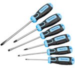 Jeu de tournevis, 6 pièces, noir/bleu