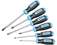 Schroevendraaierset, 6-delig, zwart/blauw
