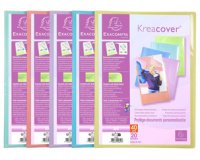 Protège-documents en polypropylène Kreacover Pastel 100 vues - A4 - Couleurs assorties