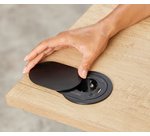 Prise de courant encastrée 60-80 mm pour plateau de bureau et table Power Spot, 1 x prise, 1 x USB-A 18W, 1 x USB-C 30 W+ couvercle coulissant