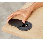 Prise de courant encastrée 60-80 mm pour plateau de bureau et table Power Spot, 1 x prise, 1 x USB-A 18W, 1 x USB-C 30 W+ couvercle coulissant