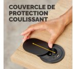 Prise de courant encastrée 60-80 mm pour plateau de bureau et table Power Spot, 1 x prise, 1 x USB-A 18W, 1 x USB-C 30 W+ couvercle coulissant