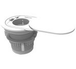 Prise de courant encastrée 60-80 mm pour plateau de bureau et table Power Spot, 1 x prise, 1 x USB-A 18W, 1 x USB-C 30 W+ couvercle coulissant