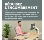 Prise de courant encastrée 60-80 mm pour plateau de bureau et table Power Spot, 1 x prise, 1 x USB-A 18W, 1 x USB-C 30 W+ couvercle coulissant