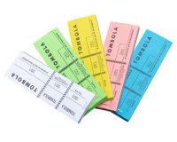 Bloc Tombola, 48 x 150 mm, 3 volets, assorti