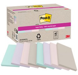 Bloc-notes super sticky Recycling Notes, pastel