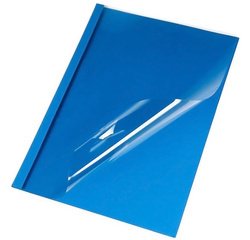 Chemise à reliure thermique aspect cuir A4, 1,5mm, bleu