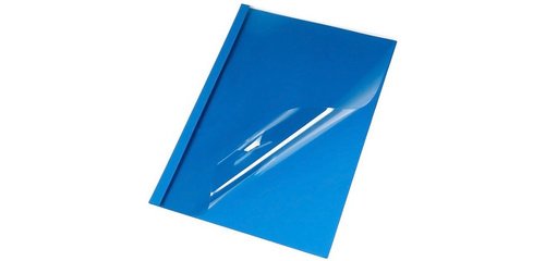 Map met thermische binding in lederlook, A4-formaat, 6 mm, blauw