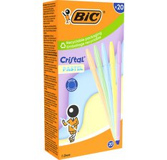 BIC Balpen Cristal Pastel, blauwe inkt, 20 stuks