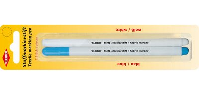 Marqueur pour textile, set de 2, blanc & bleu