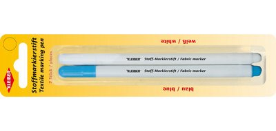 Marqueur pour textile, set de 2, blanc & bleu