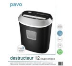 Destructeur de documents Crosscut 12, particules, noir