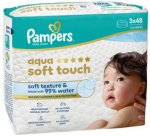 Lingette humide aqua soft touch, pack de 3