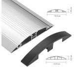 Passe-câbles de sol, alu & ABS, 754 mm, argent