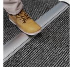 Passe-câbles de sol, alu & ABS, 754 mm, argent