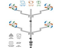 Bras support pour 4 écrans, longueur du bras 447 mm