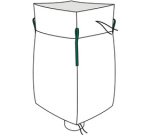 Big Bag avec jupe & goulotte, 900 x 900 mm, blanc
