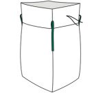 Big Bag avec jupe & goulotte, 900 x 900 mm, blanc