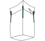Big Bag avec jupe & goulotte, 900 x 900 mm, blanc
