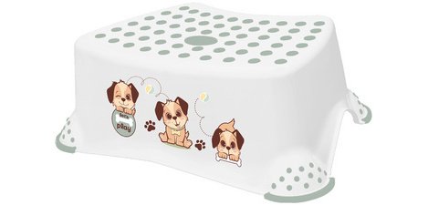 kids Step Stool 'tomek dogs', white