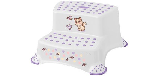 kids Step Stool 'igor cats', 2 levels, white