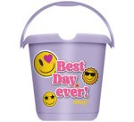 Seau à motif 'ilvie emoji best day', rond, 10 litres
